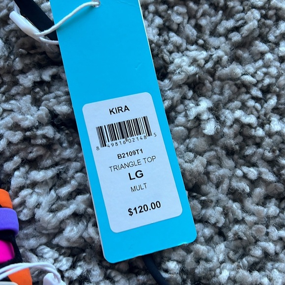 Beach Bunny black pink orange purple high waist Kira bikini swimsuit size Large - Picture 4 of 4